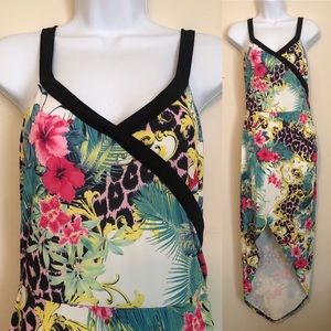 Venus printed dress with high-low hem